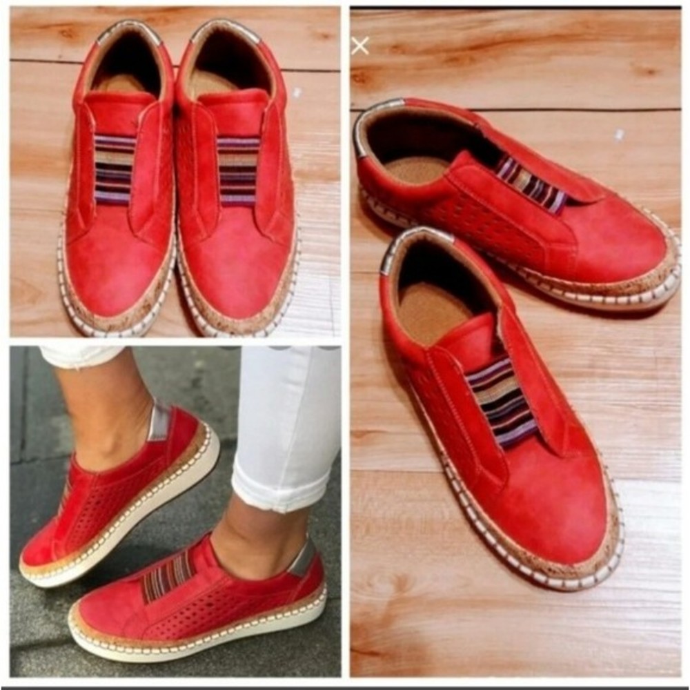 New Women's Handsewn Lightweight Slip-On Flat Shoes US 7.5 Comfortable Shoes